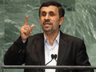 Iranian President Mahmoud Ahmadinejad during his address today at the U.N.