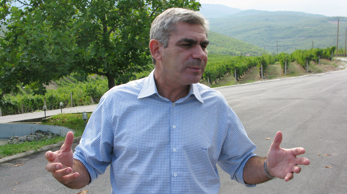 Winemakers like Stellios Boutaris, shown near his vineyard outside Naoussa, Greece, and other business leaders have been forced to pursue new financial tactics because credit is hard to come by.