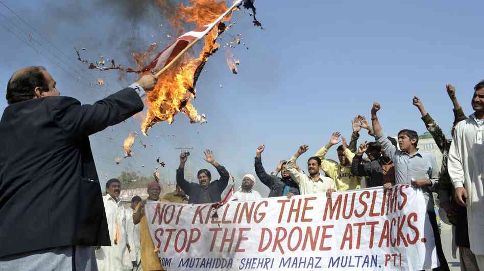 February: A protest in Multan, Pakistan, over the drone attacks.