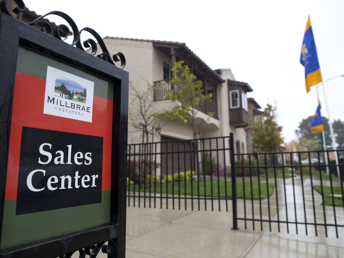 Model homes at a new development in Millbrae, Calif., earlier this year.