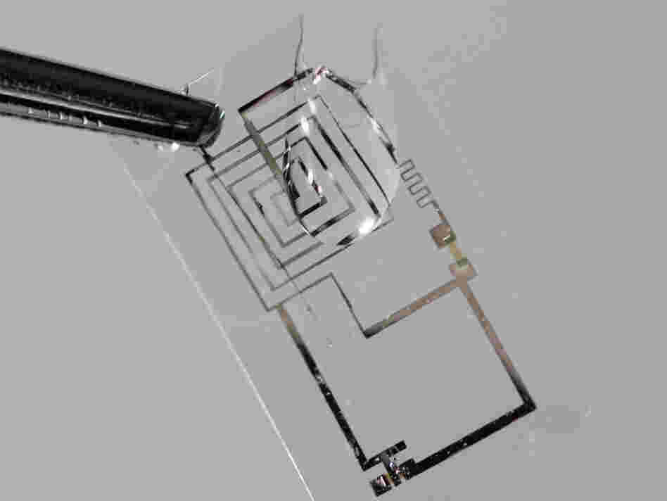 An electronic circuit begins to dissolve.