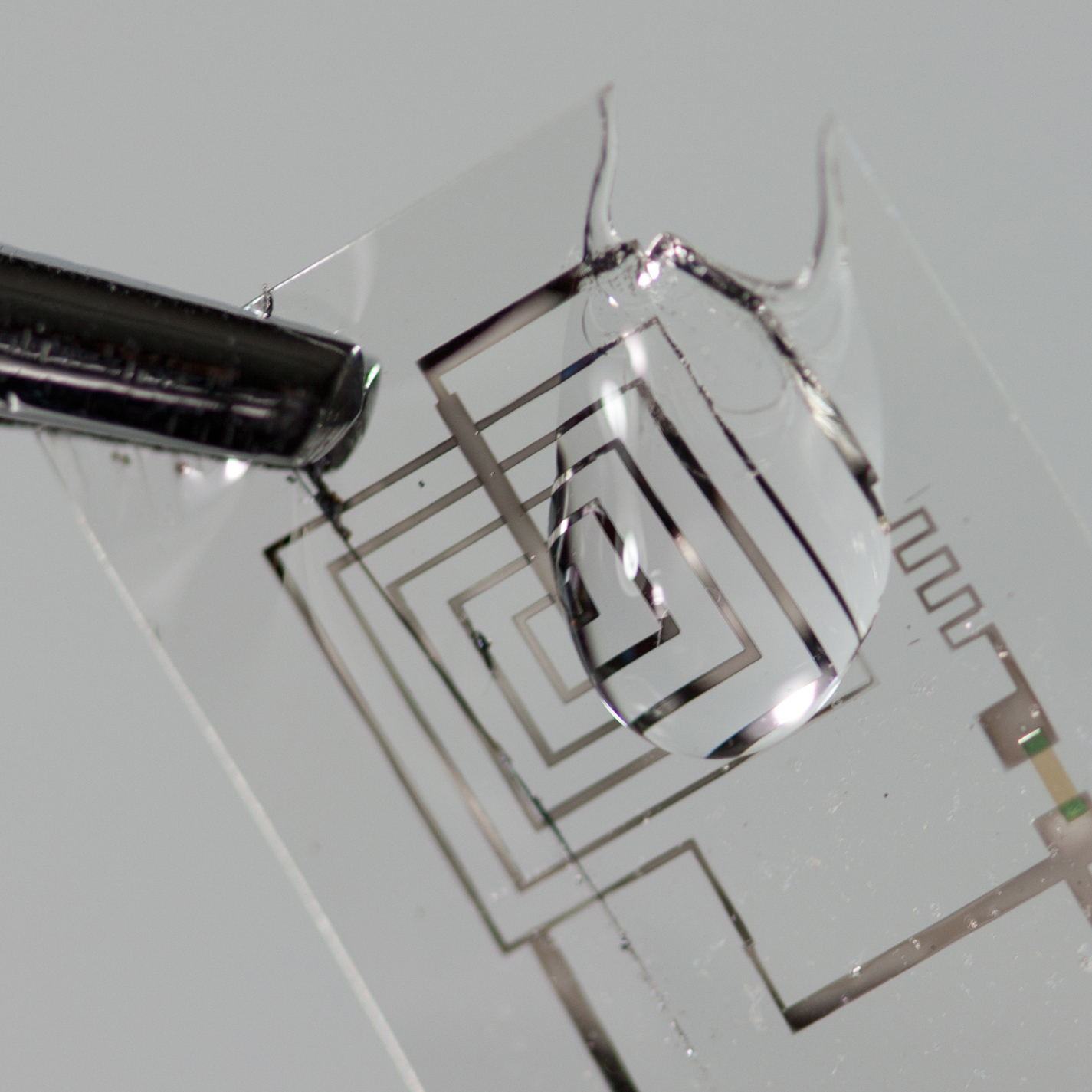 An electronic circuit begins to dissolve.