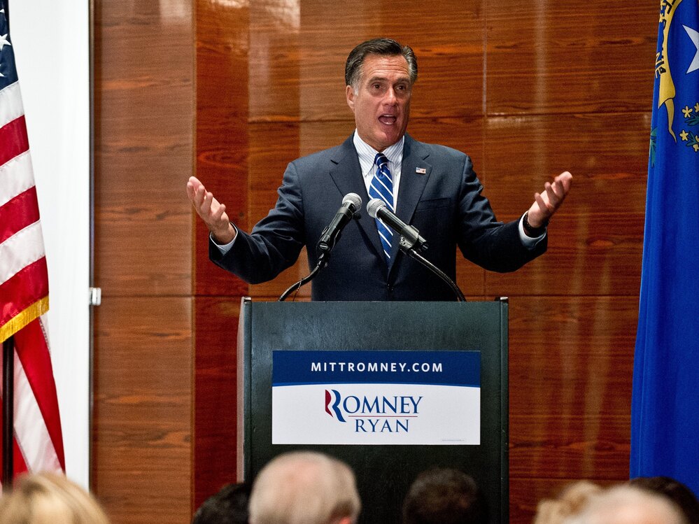 Mitt Romney at a Las Vegas fundraiser last week.