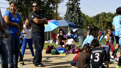 Families in a predominantly Latino youth soccer league gather for matches in Aurora. Hispanics make up nearly a third of the city's population, according to the 2010 Census.