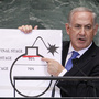At the U.N. today, Israeli Prime Minister Benjamin Netanyahu used a graphic to show how far he says Iran will be by mid-2013 in a quest to develop nuclear weapons. He drew the red line to mark where he says Iran must be stopped. At the U.N. today, Israeli Prime Minister Benjamin Netanyahu used a graphic to show how far he says Iran will be by mid-2013 in a quest to develop nuclear weapons. He drew the red line to mark where he says Iran must be stopped.