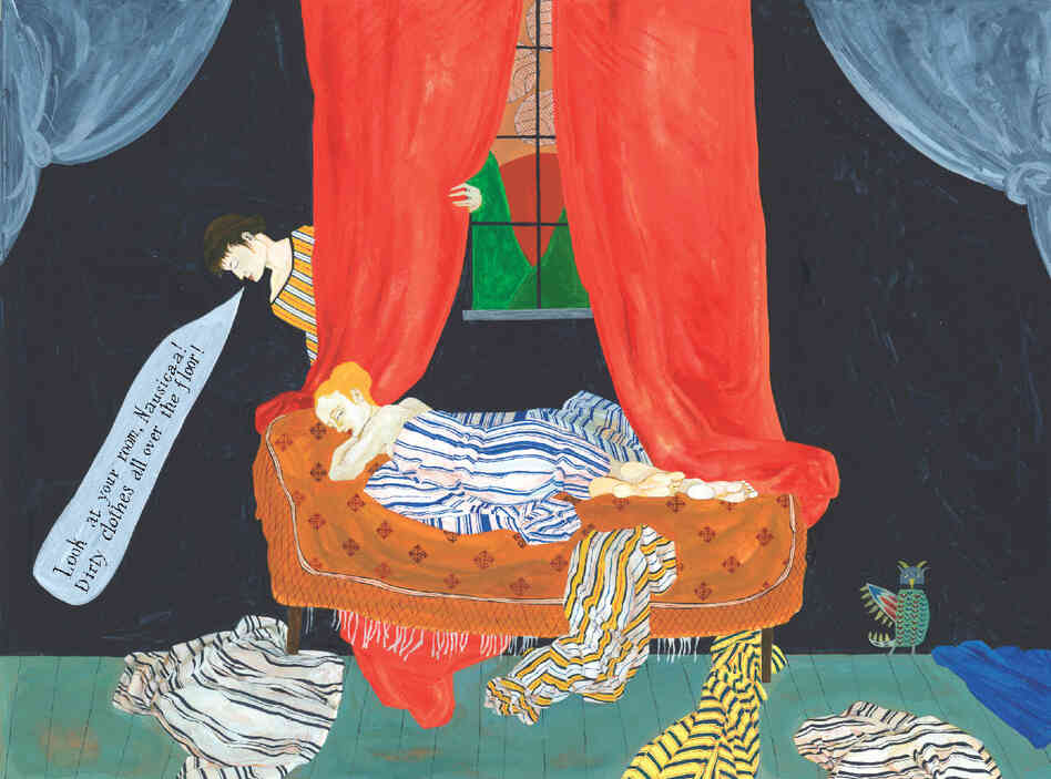 "Athene made her way to King Alcinous's palace and found Nausicaa sleeping ... Disguising herself as one of Nausicaa's friends, she hovered over the princess's bed and whispered into her dreams."
