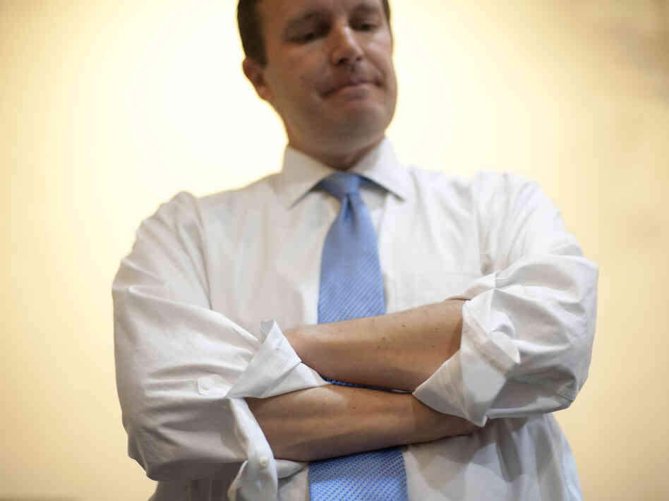 Rep. Chris Murphy at a job fair he sponsored in New Britain, Conn., on Thursday.