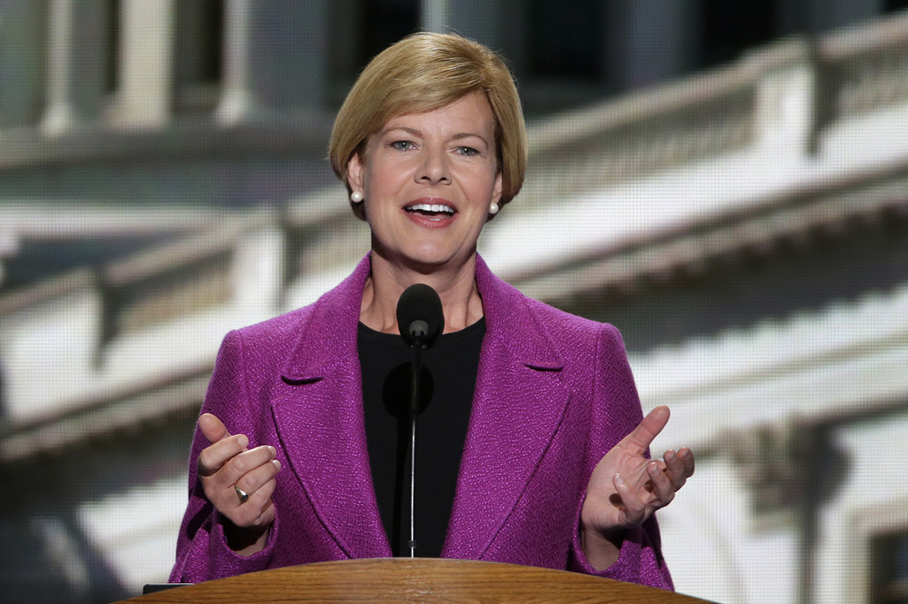 U.S. Rep. Tammy Baldwin addresses the Democratic National Convention in Charlotte, N.C., earlier this month. Baldwin was once considered the underdog in the race for retiring Democrat Herb Kohl's Senate seat, but now polls show her leading Tommy Thompson.