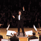 Conductor Gustavo Dudamel and the Los Angeles Philharmonic. Conductor Gustavo Dudamel and the Los Angeles Philharmonic.