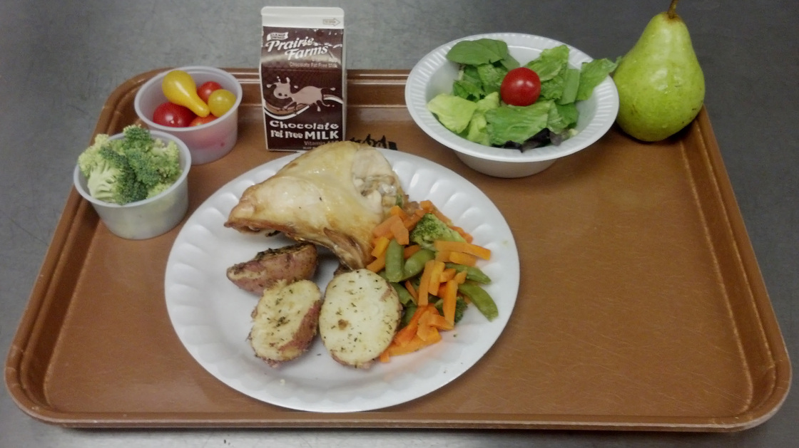 Michelle Kloser, School Nutrition Director for the West Salem School District in Wisconsin took this picture of Thursday's lunch, which includes baked chicken and rosemary potatoes.