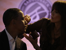 Then-Sen. Barack Obama gets makeup applied at a presidential candidate forum in Lake Forest, Calif., on Aug. 16, 2008. Then-Sen. Barack Obama gets makeup applied at a presidential candidate forum in Lake Forest, Calif., on Aug. 16, 2008.