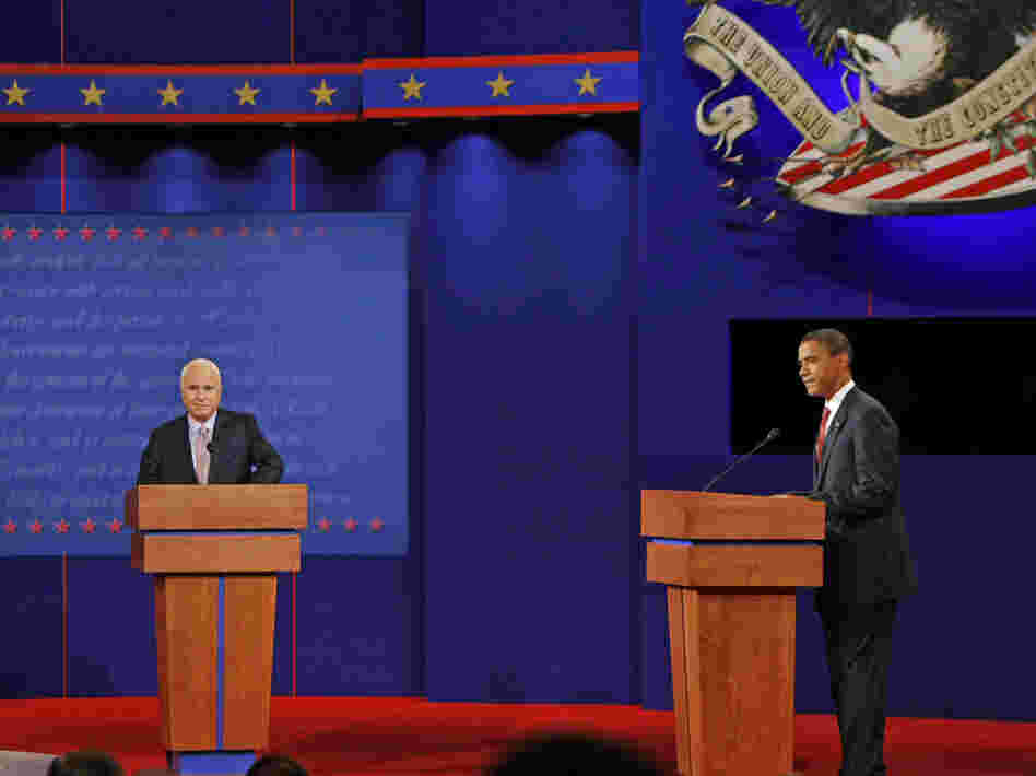 Sen. John McCain and then-Sen. Barack Obama, at one of their 2008 presidential debates.