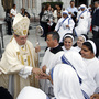 Archbishop John J. Myers stands outside Cathedral Basilica of the Sacred Heart in Newark, N.J. The archbishop has urged followers to assess the presidential candidates for their views on abortion and gay marriage. Archbishop John J. Myers stands outside Cathedral Basilica of the Sacred Heart in Newark, N.J. The archbishop has urged followers to assess the presidential candidates for their views on abortion and gay marriage.
