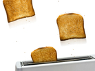 Toast flying out of a toaster. Toast flying out of a toaster.