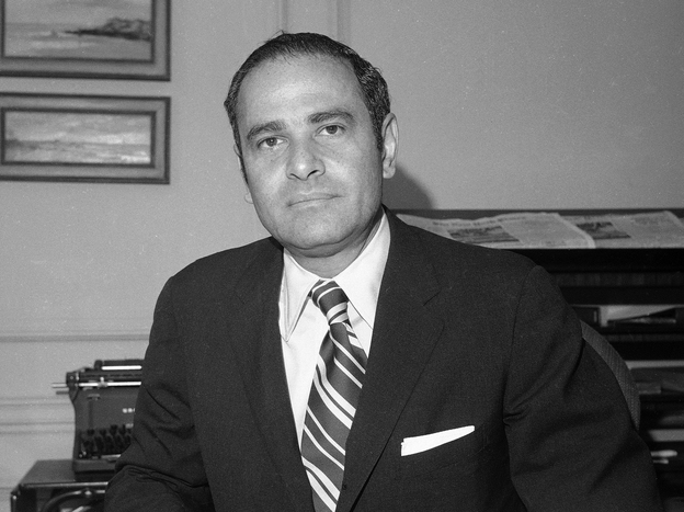 New York Times publisher Arthur Ochs Sulzberger in his office in 1973.