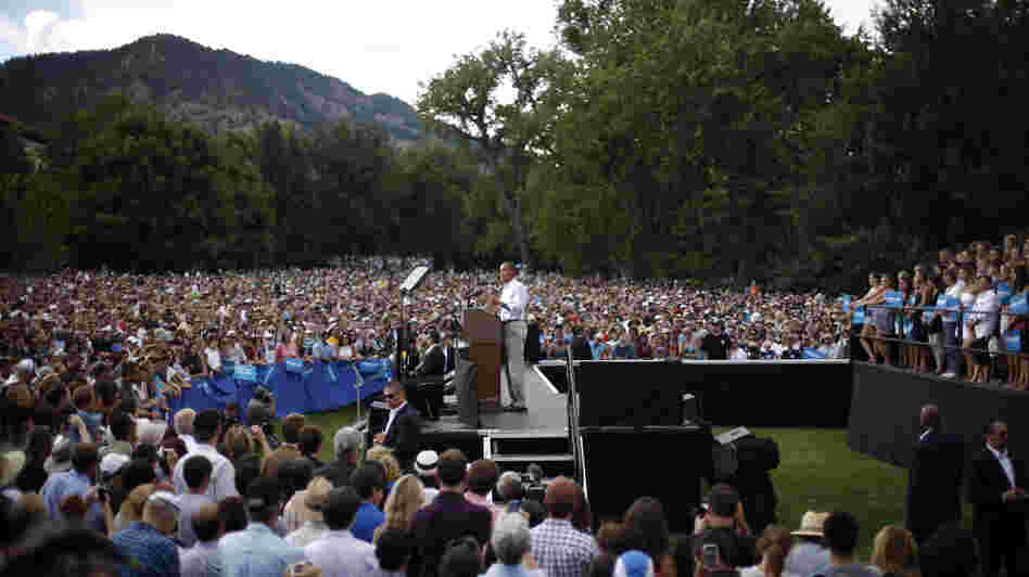 President Obama speaks during a campaign event at University of Colorado Boulder Sept. 2. He and his Republican challenger, Mitt Romney, will have their first debate at the University of Denver on Wednesday.