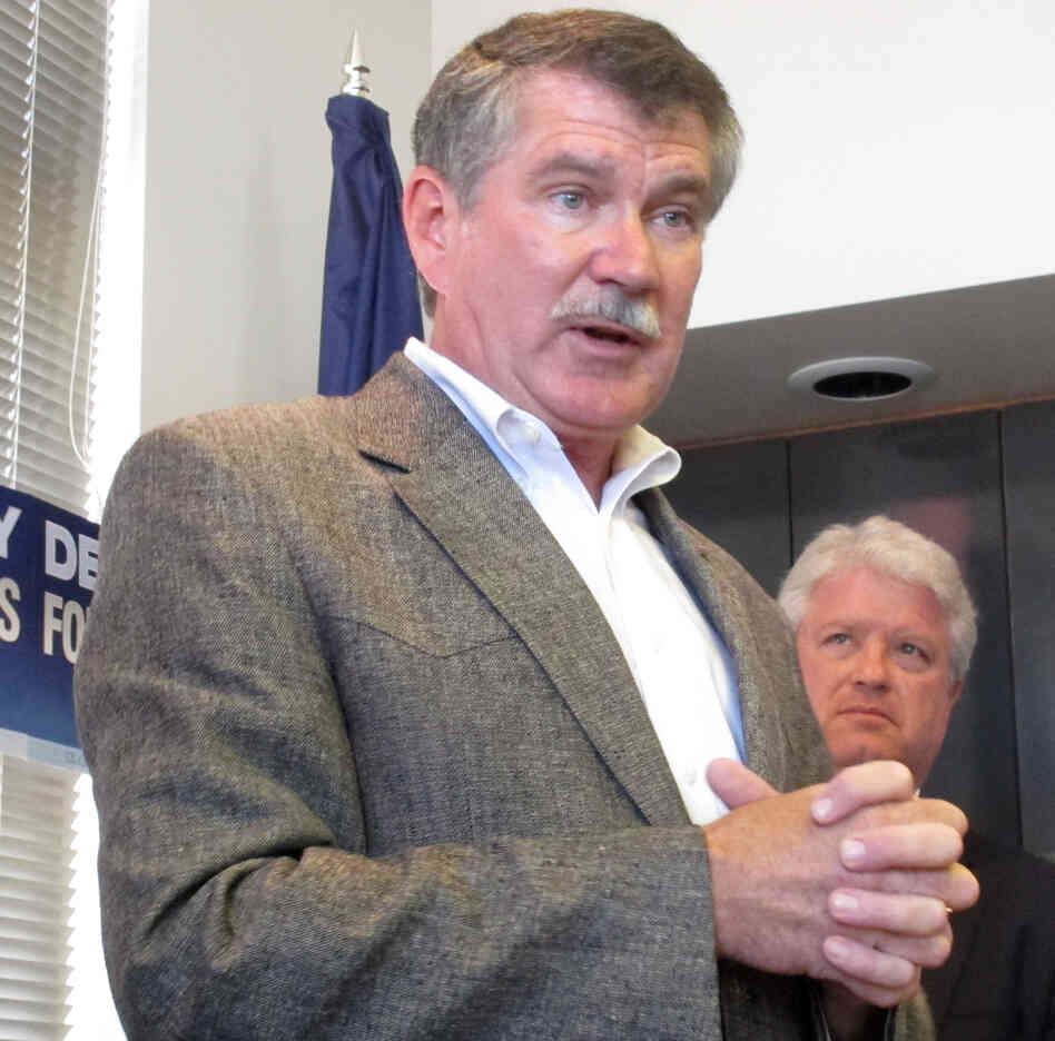 Rep. Denny Rehberg, R-Mont., compaigns in Helena, Mont., on Sept. 7.