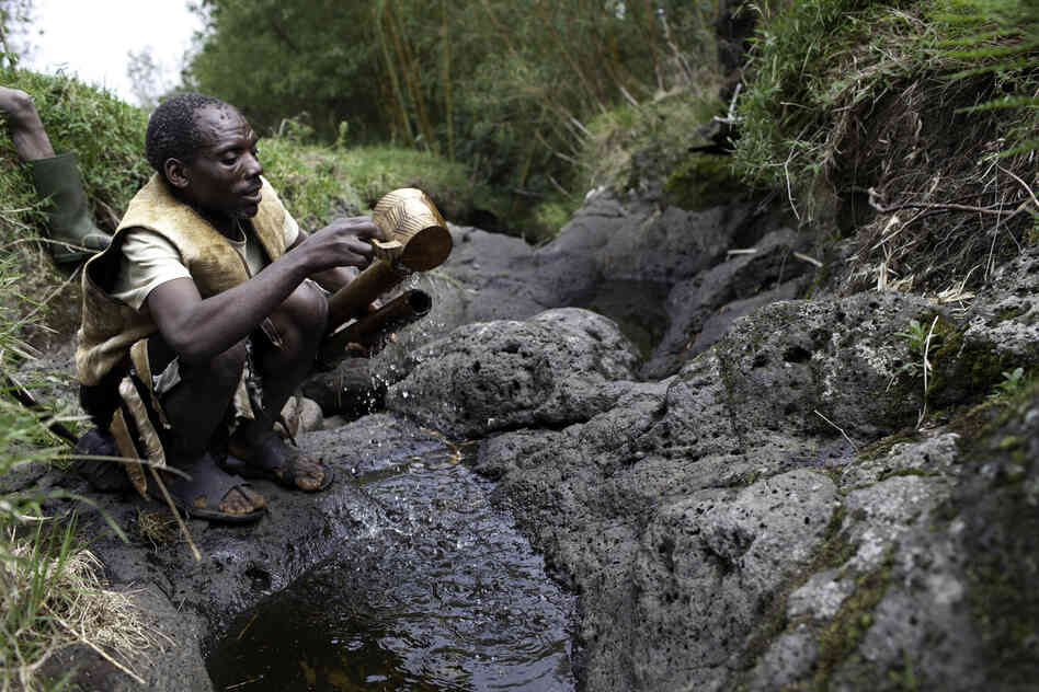 Traditionally, the Batwa used bamboo stalks to carry water and cook food — stuffing them with meat and foliage to steam over a fire. After the formation of the Mgahinga National Park, the Batwa were forced out and prohibited from any hunting or gathering.