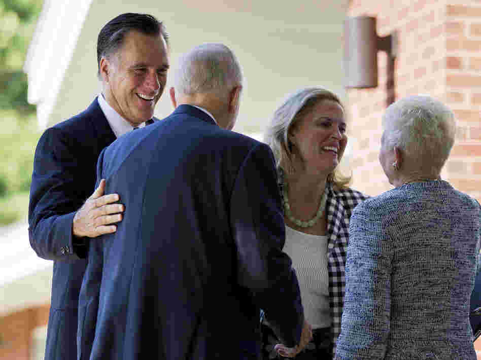 Republican presidential candidate Mitt Romney and his wife, Ann, at the Church of Jesus Christ of Latter-day Saints in Wolfeboro, N.H. The candidate regularly attends church, but he rarely invokes religion on the campaign trail.