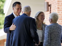 Republican presidential candidate Mitt Romney and his wife, Ann, at the Church of Jesus Christ of Latter-day Saints in Wolfeboro, N.H. The candidate regularly attends church, but he rarely invokes religion on the campaign trail.