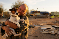 Wille Lane. With his dog Jack Russell.