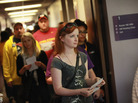 Students wait in line to vote last Friday on the campus of the University of Northern Iowa in Cedar Falls, a day after the swing state began in-person early voting. Students wait in line to vote last Friday on the campus of the University of Northern Iowa in Cedar Falls, a day after the swing state began in-person early voting.