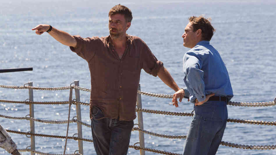 Paul Thomas Anderson (left) works with actor Joaquin Phoenix on the set of The Master. Paul Thomas Anderson (left) works with actor Joaquin Phoenix on the set of The Master.