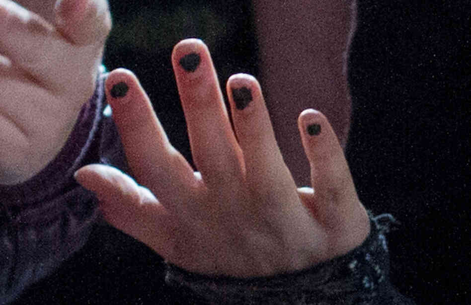 Nail close-up showing ragged manicure Nail close-up showing ragged manicure