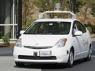 California Gov. Jerry Brown (front left) rides in a driverless car to a bill signing at Google headquarters in Mountain View, Calif., on Sept. 25. California Gov. Jerry Brown (front left) rides in a driverless car to a bill signing at Google headquarters in Mountain View, Calif., on Sept. 25.