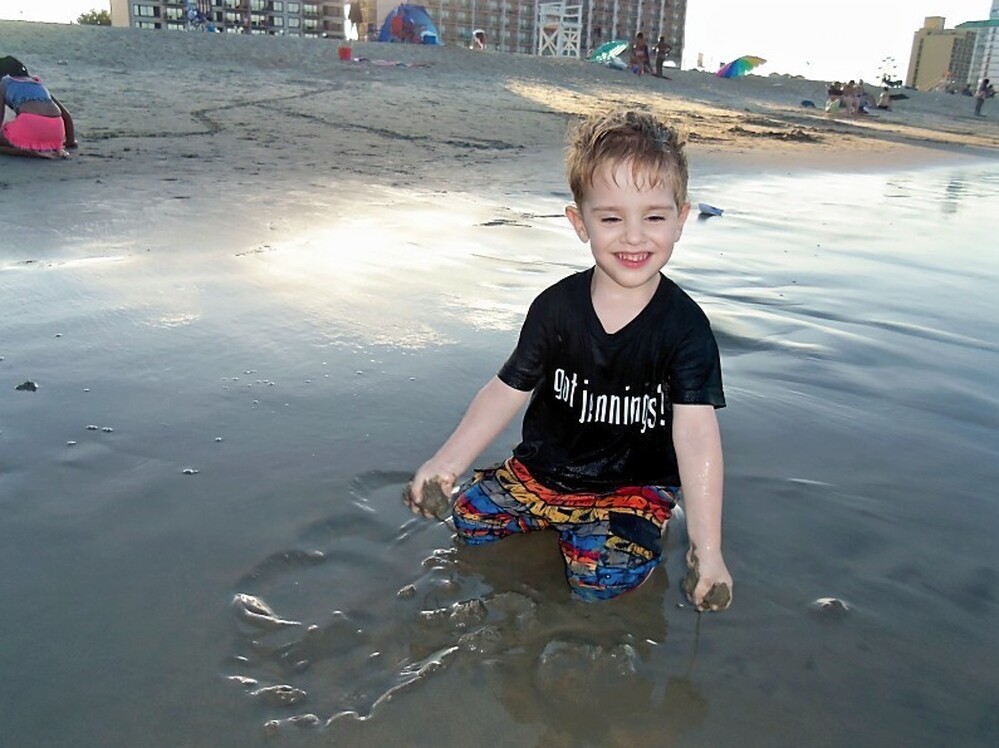 All Things Considered producer Melissa Gray's son Thomas, in his "Got Jennings?" shirt.