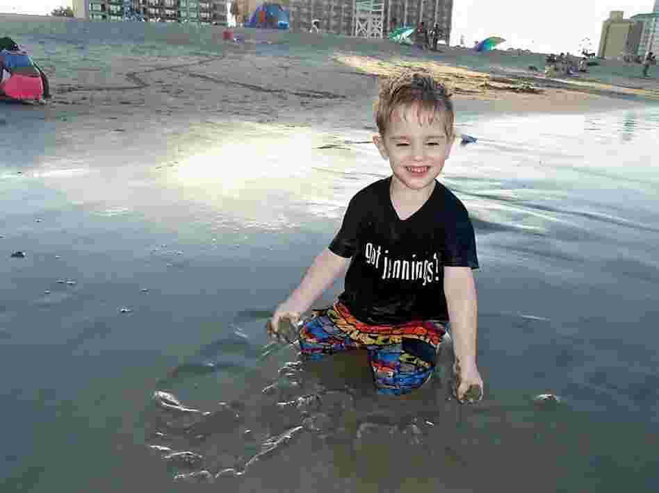 All Things Considered producer Melissa Gray's son Thomas, in his "Got Jennings?" shirt.