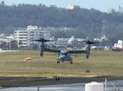 An Osprey arrives at U.S. Marine Corps Air Station Futenma in Ginowan city on Japan's southern island of Okinawa on Monday. Six Ospreys were deployed in Okinawa, drawing sharp reactions from residents amid persistent concerns about the aircraft's safety. An Osprey arrives at U.S. Marine Corps Air Station Futenma in Ginowan city on Japan's southern island of Okinawa on Monday. Six Ospreys were deployed in Okinawa, drawing sharp reactions from residents amid persistent concerns about the aircraft's safety.