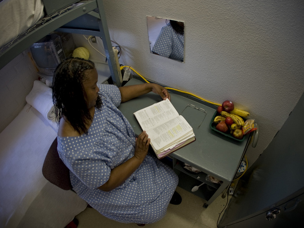 LaVelma Byrd, photographed at the California Institution for Women in Chino, Calif., was convicted of murdering her husband in 1994. She never let on that her husband beat her on a regular basis. She is not eligible for parole until 2020.