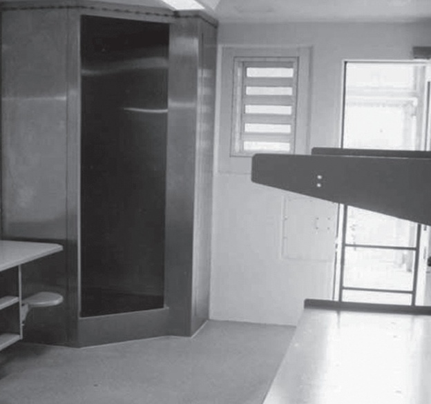 A typical special housing unit (SHU) cell for two prisoners, in use at Upstate Correctional Facility and SHU 20.0.s in New York.