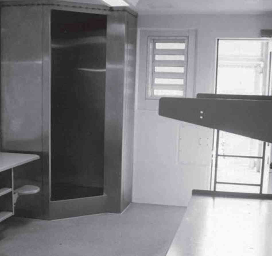 A typical special housing unit (SHU) cell for two prisoners, in use at Upstate Correctional Facility and SHU 20.0.s in New York.