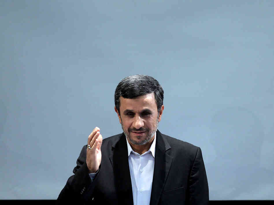 Iranian President Mahmoud Ahmadinejad during a news conference in Tehran on Tuesday.