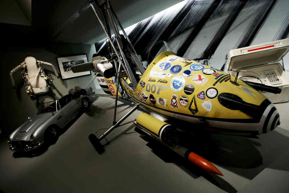 Various vehicles used by James Bond, on display at the For Your Eyes Only: Ian Fleming & James Bond exhibit at the Imperial War Museum on April 16, 2008, in London.