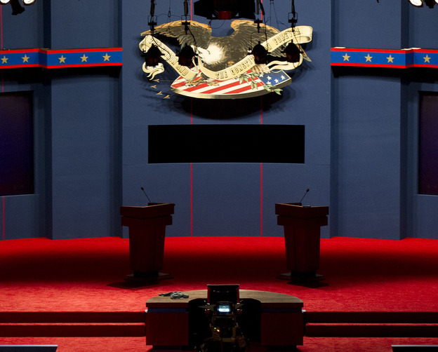 The stage is set: Tonight's debate is at the University of Denver.