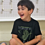 Ben Blier (left) and his friend Jesse Bleckner hang out in their Yoda T-shirts. On his first day of kindergarten, Ben wore a Yoda T-shirt with "Go to Kindergarten I Must" printed on the front and "Learn Things I Will" on the back.