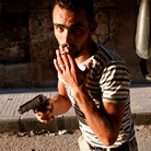 A Free Syrian Army fighter in the Bustan Pasha neighborhood of Aleppo, Syria, Aug. 21.