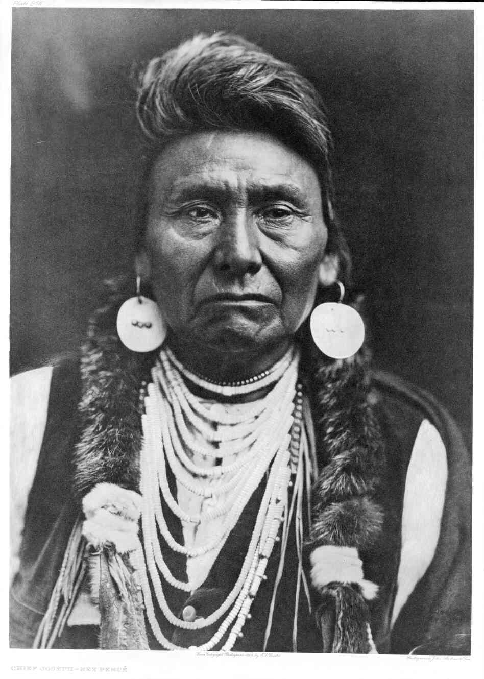 Chief Joseph of the Nez Perce, 1903. Curtis took this picture in his Seattle studio in the last year of Joseph's life. Joseph died, his doctor said, of a broken heart.