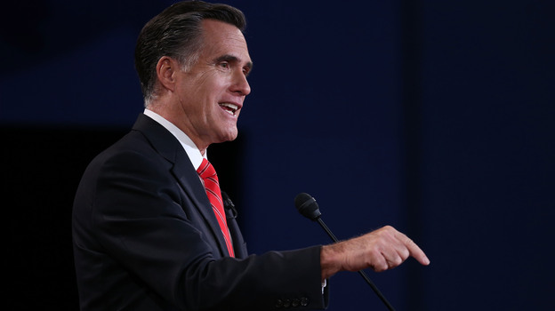 Mitt Romney speaks during the presidential debate Wednesday in Denver. (Getty Images)
