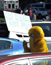 A protester dressed as A protester dressed as
