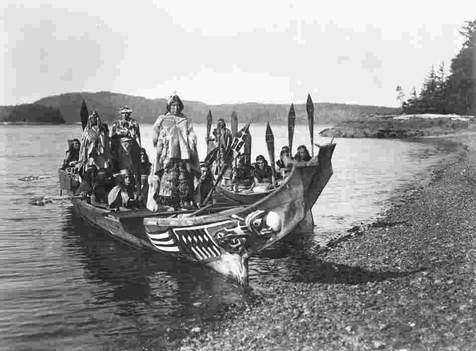 Wedding party, 1914. A still from the film In the Land of the Head Hunters, in which Curtis sought to re-create a mythic story of the Kwakiutl.