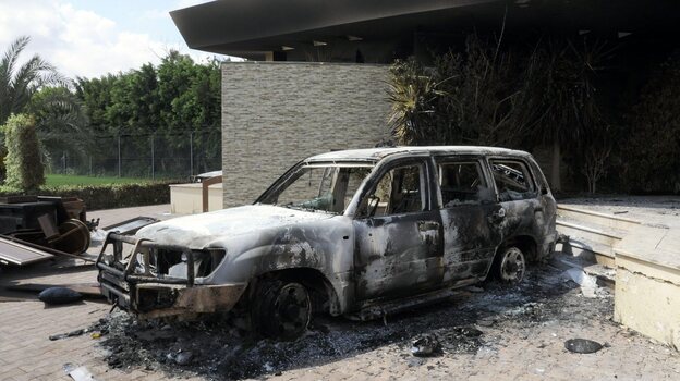 U.S. authorities are investigating whether al-Qaida played a role in last month's attack on the U.S. Consulate in Benghazi. Here, a damaged vehicle sits outside the consulate one day after the attack.