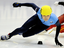 U.S. speedskater Simon Cho competes at the Short Track Speedskating World Cup in Dresden, Germany, in February 2011. Cho said he bent the blade of a skate used by Canadian Olivier Jean at an international meet in Warsaw, Poland, last year. U.S. speedskater Simon Cho competes at the Short Track Speedskating World Cup in Dresden, Germany, in February 2011. Cho said he bent the blade of a skate used by Canadian Olivier Jean at an international meet in Warsaw, Poland, last year.