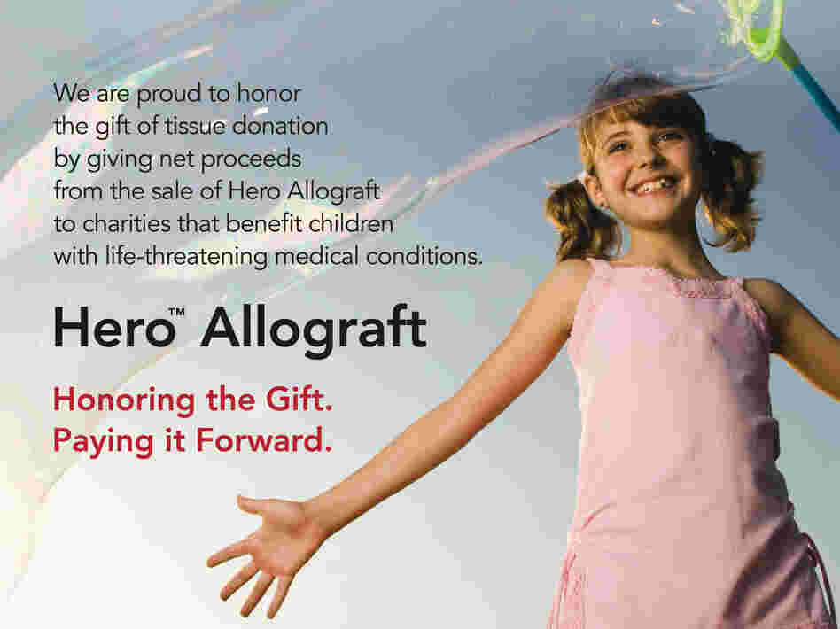 The maker of a new product for spine surgeons wants to make a splash by donating proceeds to two charities.
