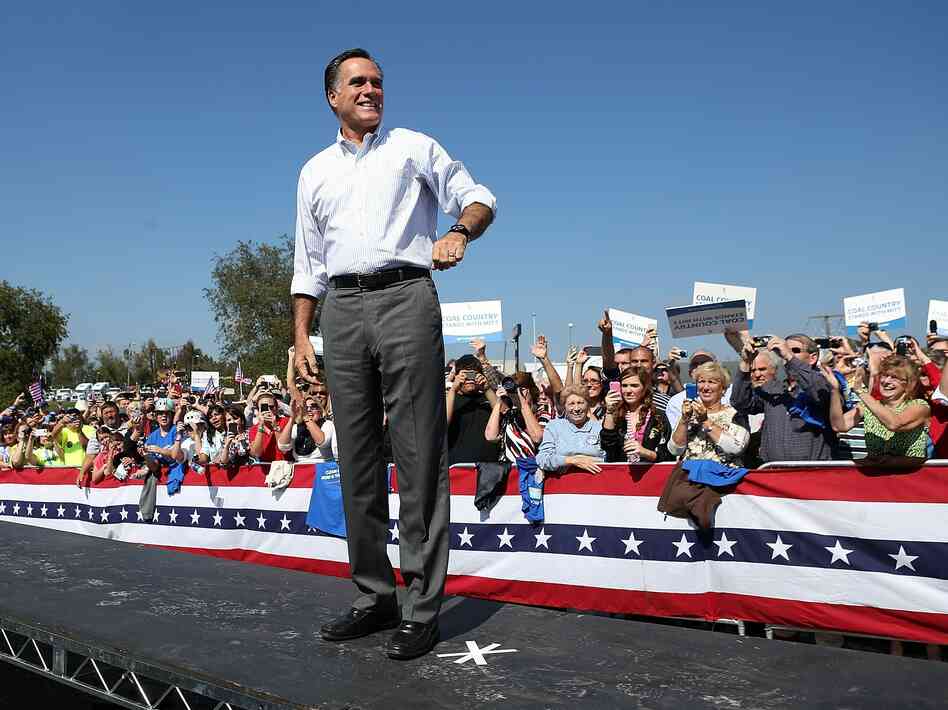 Republican presidential candidate Mitt Romney greets supporters during a campaign rally on Oct. 5 in Abingdon, Va.