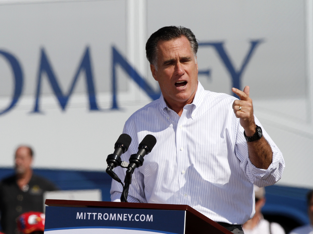Republican presidential candidate Mitt Romney held a campaign rally Friday in Abingdon, Va.