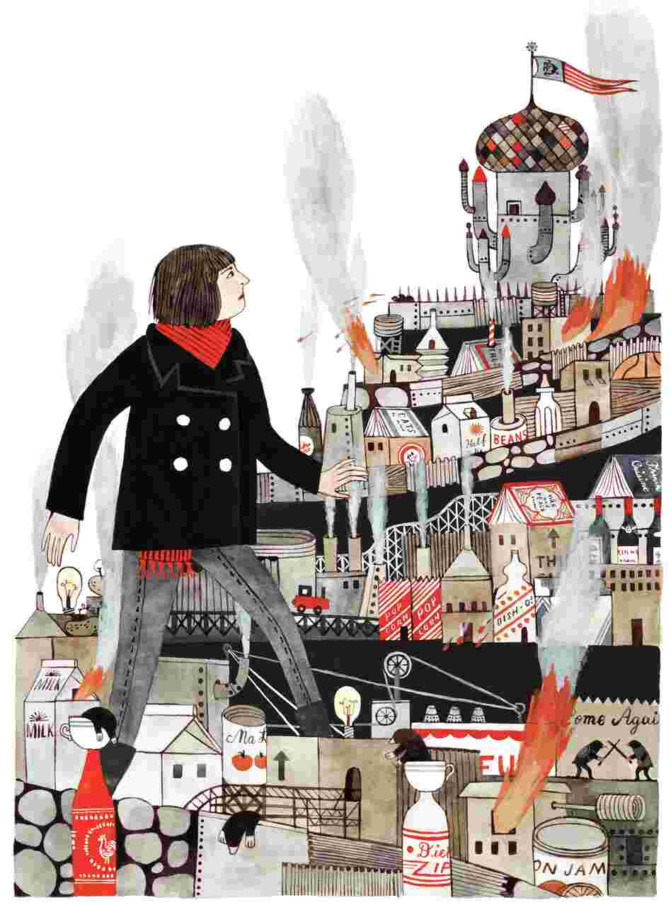 Precocious seventh grader Prue McKeel looks over a City of Moles under siege in a scene from Under Wildwood.